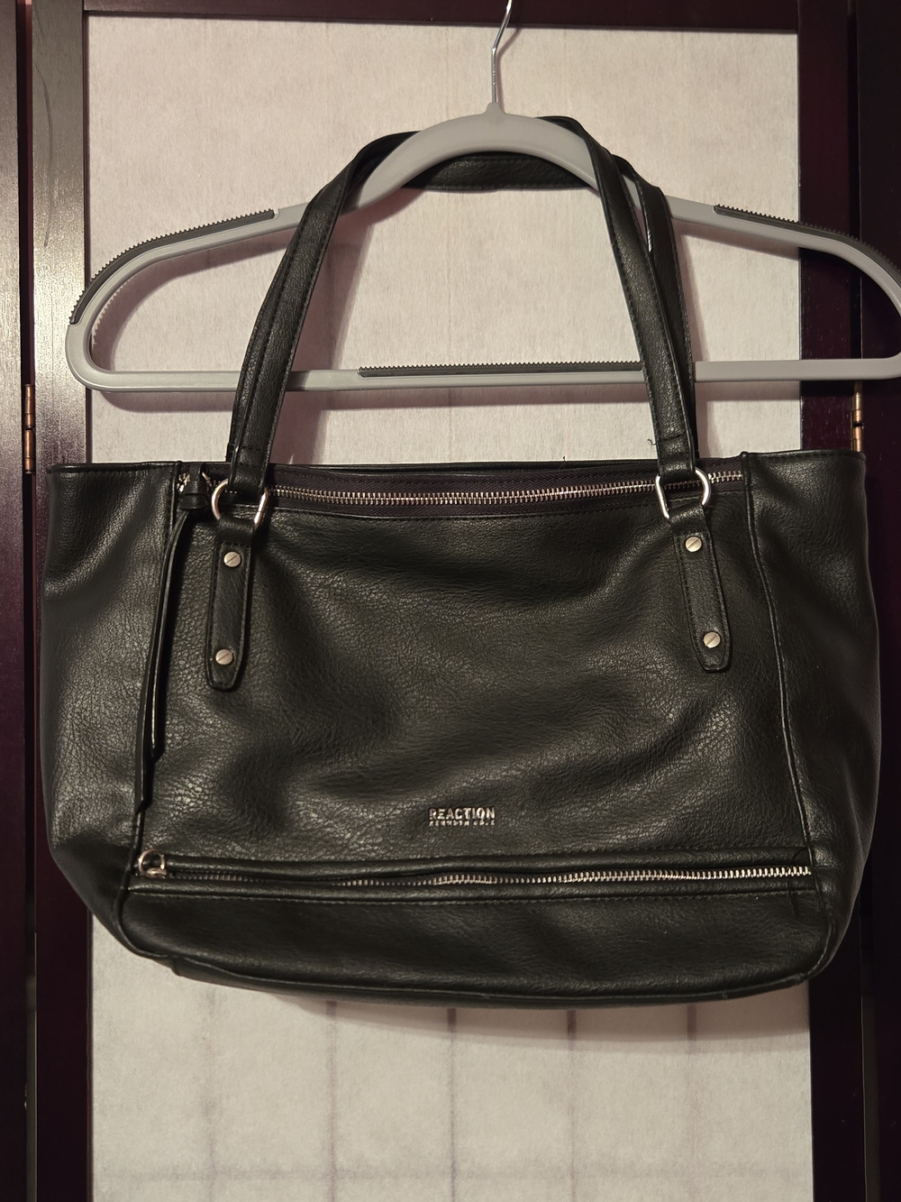 Kenneth Cole Reaction Black Leather Tote